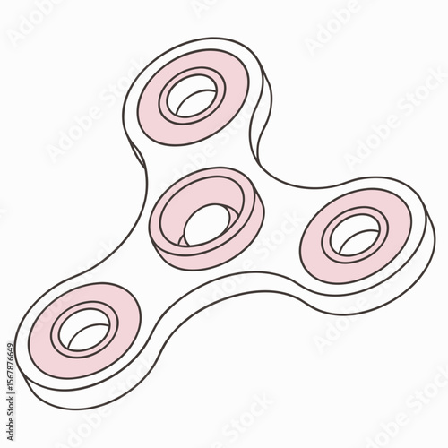 White spinner toy with pink accents fidget spinning