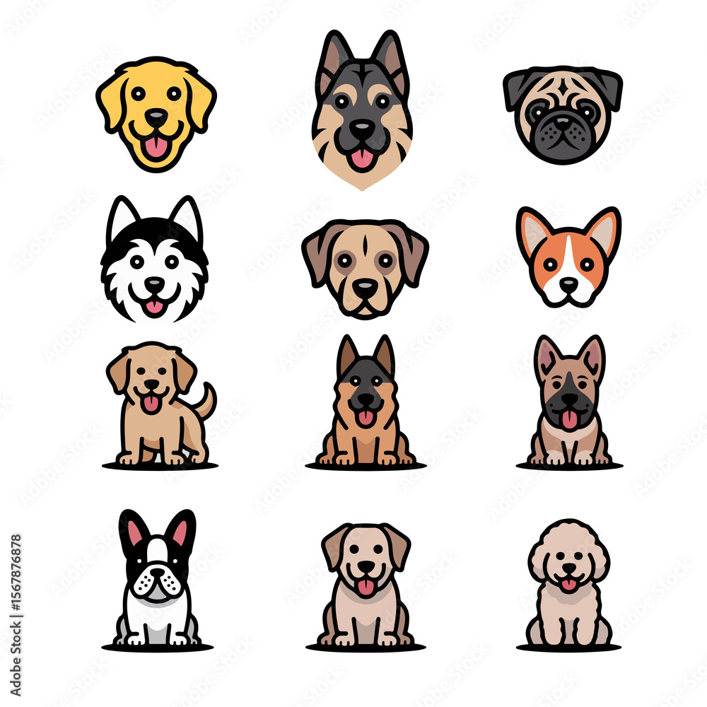 Fototapeta premium set of dog