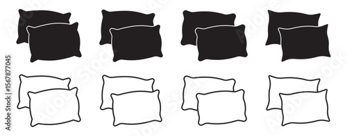 pillow icon vector design template elegant style. Pillow icon symbol for apps and websites. Pillow sign and symbol. Comfortable fluffy pillow. Pillow icon vector. Pillow sign and symbol.