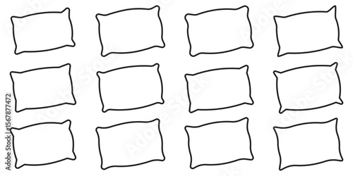 Pillow icon set.  Pillow icon liner vector set. Modern graphic pillow set black liner vector. thin line outline linear pillow symbol. pillow icons set isolated on white background. 