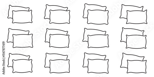 Pillow icon symbol for apps and websites. Pillow sign and symbol. Comfortable fluffy pillow icon vector set. Pillow icon vector set . 