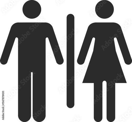 toilet washroom sign icon in dark grey and clear background vector illustration