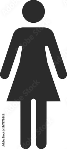 women ladies toilet washroom icon in dark grey and clear background vector illustration