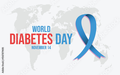 World Diabetes day is observed every year on November 14. Vector illustration.