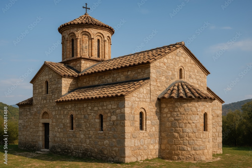 Naklejka premium Detailed view of the Holy Mother of God Church at Vrazji Kamen