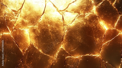 Golden cracked wall: A close-up of a luxurious golden cracked wall, shimmering with an alluring warm glow, creating a striking texture and abstract appeal. The imperfections add to its unique charm.