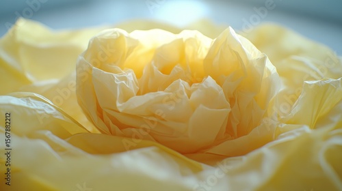 Delicate Blossom: A close-up shot captures the intricate details of a fragile yellow flower, its delicate petals softly illuminated, evoking a sense of serenity and natural beauty.
