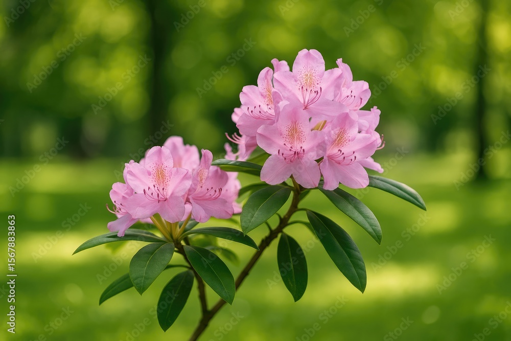 Fototapeta premium Detailed view of a blooming shrub in a garden during springtime