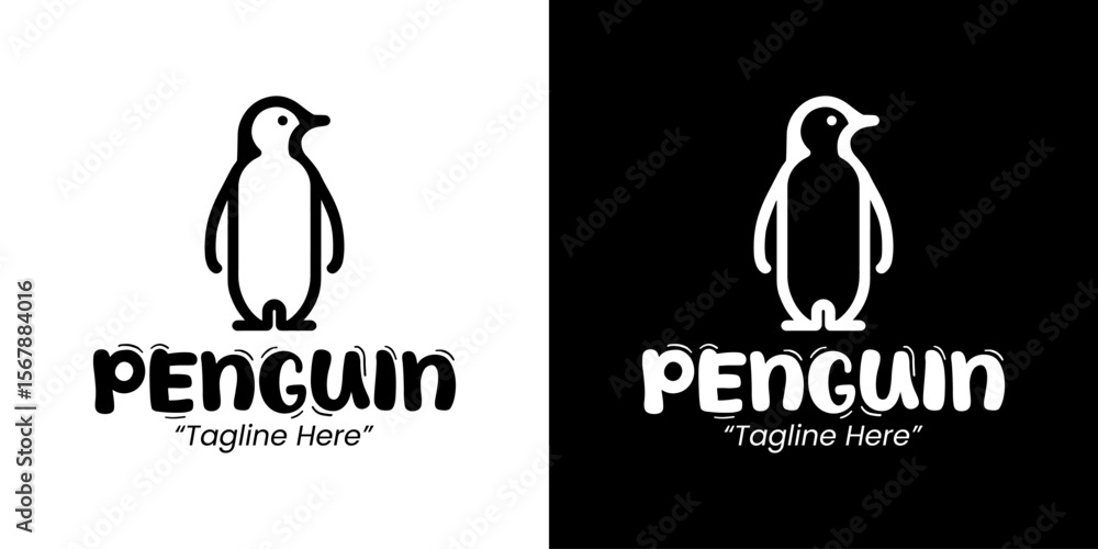 Obraz premium Sleek Penguin Logo Design for Business Identity and Corporate Branding 