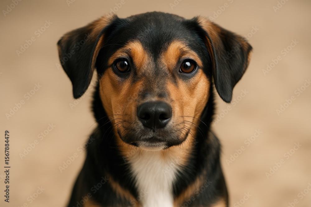 Canine gazing intently Canine gazing intently