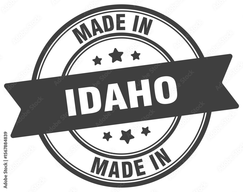 Obraz premium Made in Idaho round sign. Made in Idaho stamp.