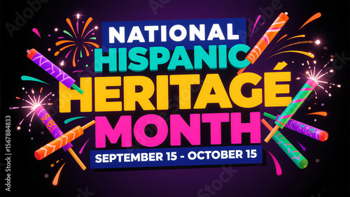 Wallpaper Mural The combination of colorful fireworks and text, the interpretation of Hispanic traditional month for cultural celebration and ethnic inheritance, festival activities, and cultural display scenes. Torontodigital.ca