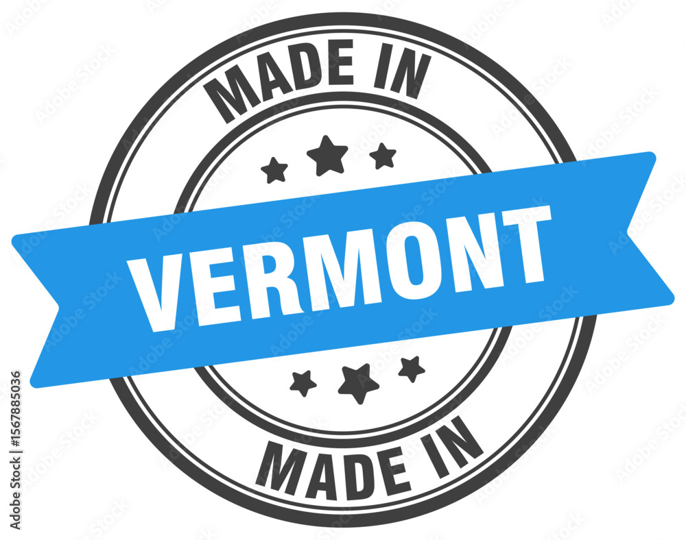 Fototapeta premium Made in Vermont round sign. Made in Vermont stamp.
