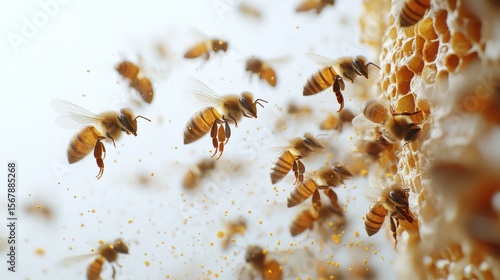 close up of a bees in the beehive