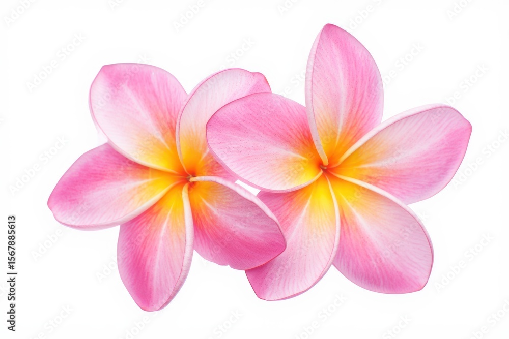 Delicate pink and yellow plumeria flowers tropical Delicate pink and yellow plumeria flowers tropical