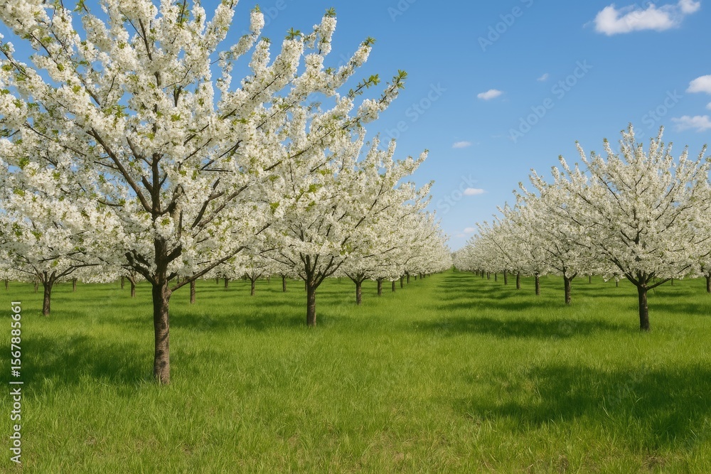 Magnificent Cherry Blossom Orchard in Full Bloom Magnificent Cherry Blossom Orchard in Full Bloom