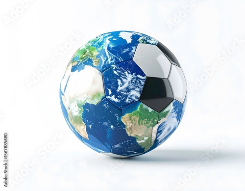 Fototapeta Naklejka Na Ścianę i Meble -  Soccer ball planet earth representing global football competition
