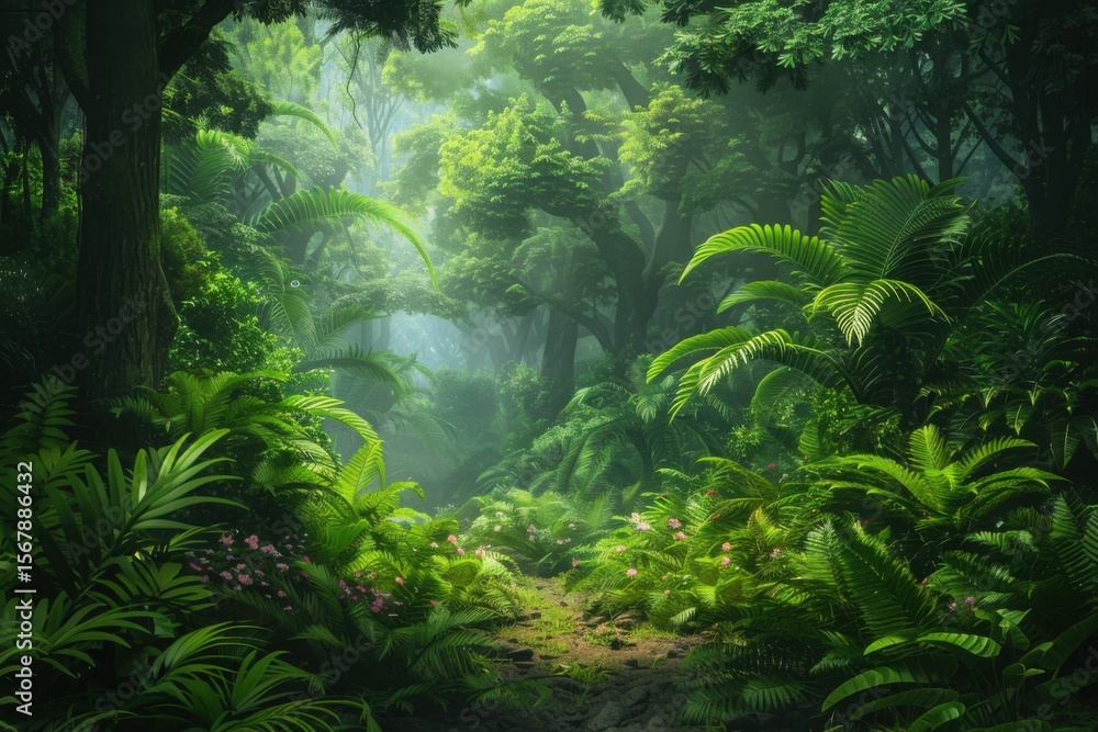 Fototapeta premium Fantasy forest jungle scene