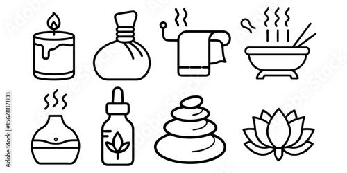 Beauty And Spa Line Icon Set