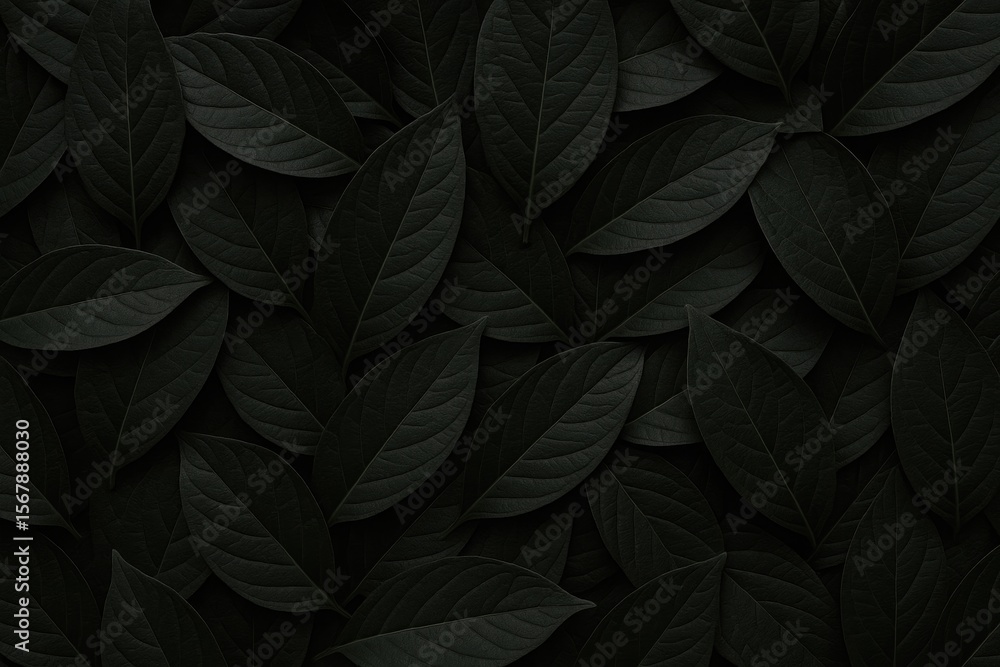 Deep foliage backdrop with organic black texture Deep foliage backdrop with organic black texture