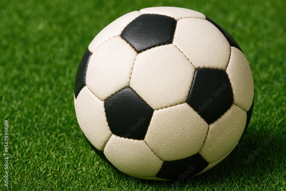 Obraz premium Detailed shot of a soccer ball