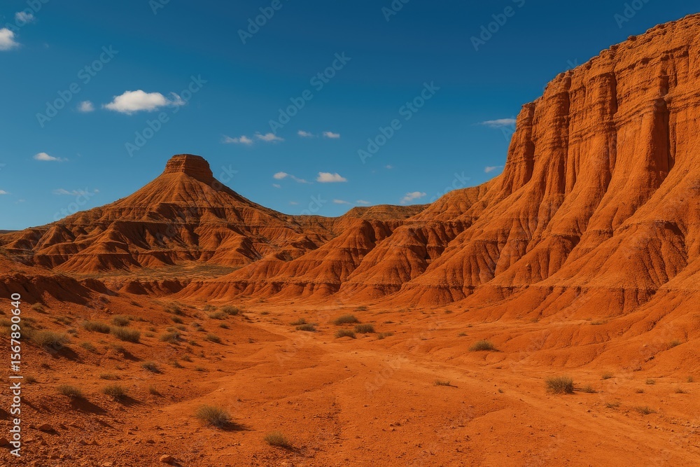 Naklejka premium Red shale desert landscape of Teruel