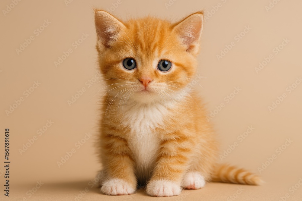 Obraz premium Adorable Small Orange and White Kitten
