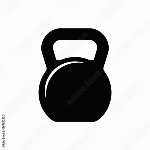 Kettlebell Icon: A sleek, minimalist vector icon of a kettlebell, symbolizing strength, fitness, and exercise.