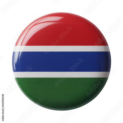 Displaying the national colors of Gambia, a patriotic circle design with red, blue, green, and white stripes on a transparent background. Free Download Displaying the national colors of Gambia, a patriotic circle design with red, blue, green, and white stripes on a transparent background. - GFXLoad