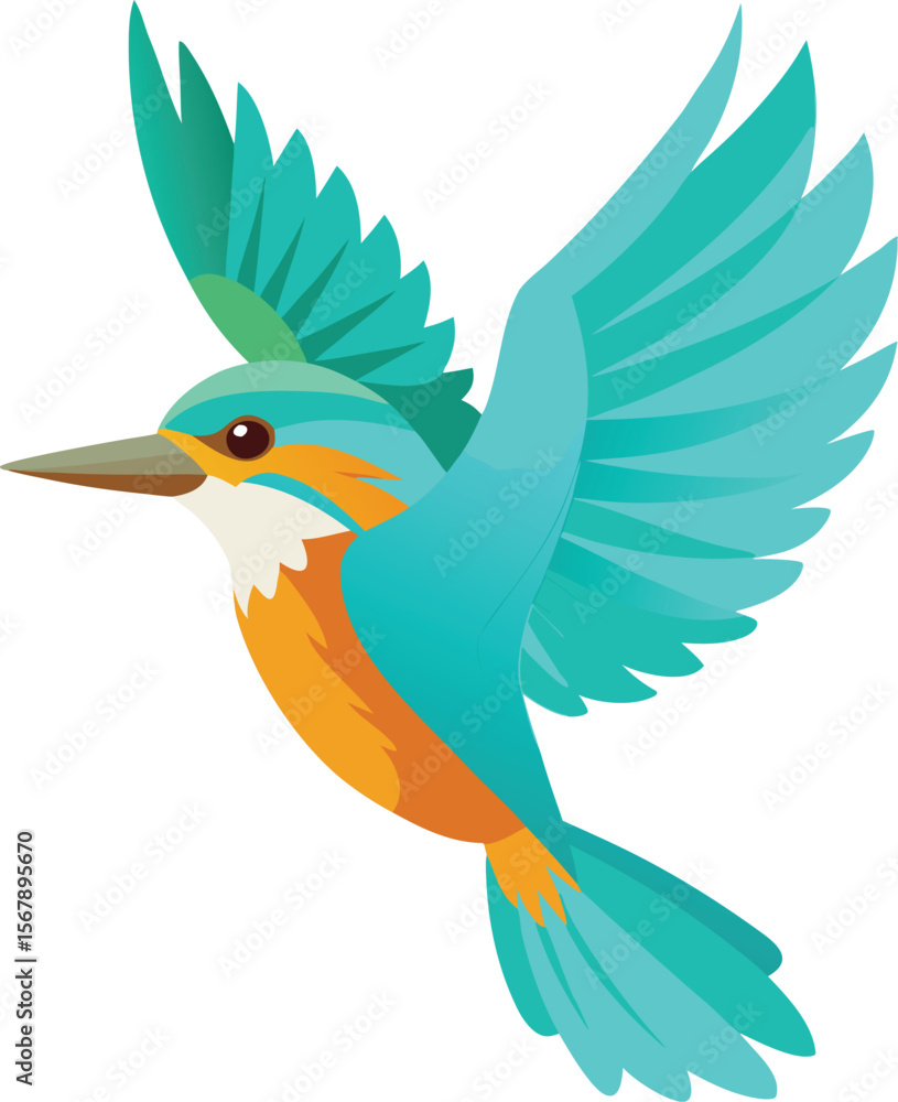 Obraz premium Elegant Kingfisher Flying Vector