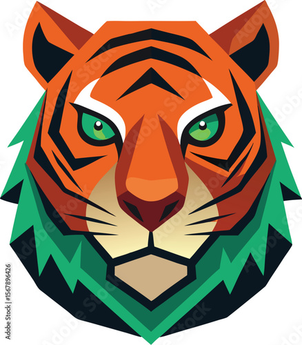 Abstract Tiger Face Vector