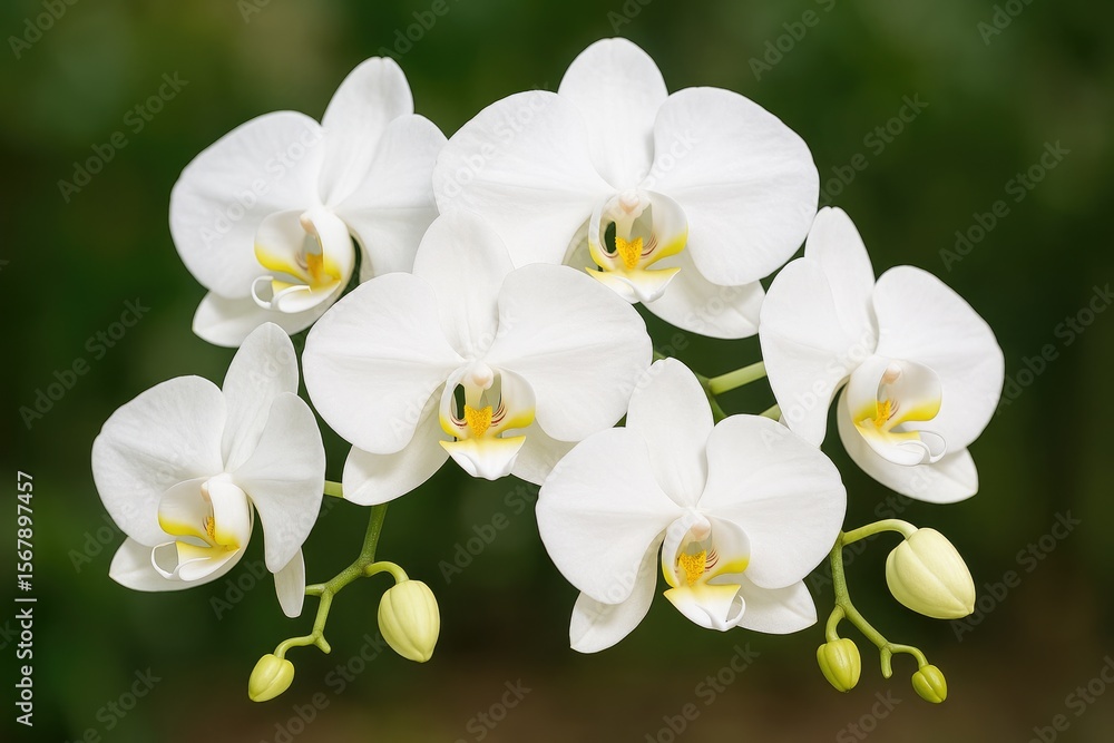 Obraz premium Pure white orchid blossom