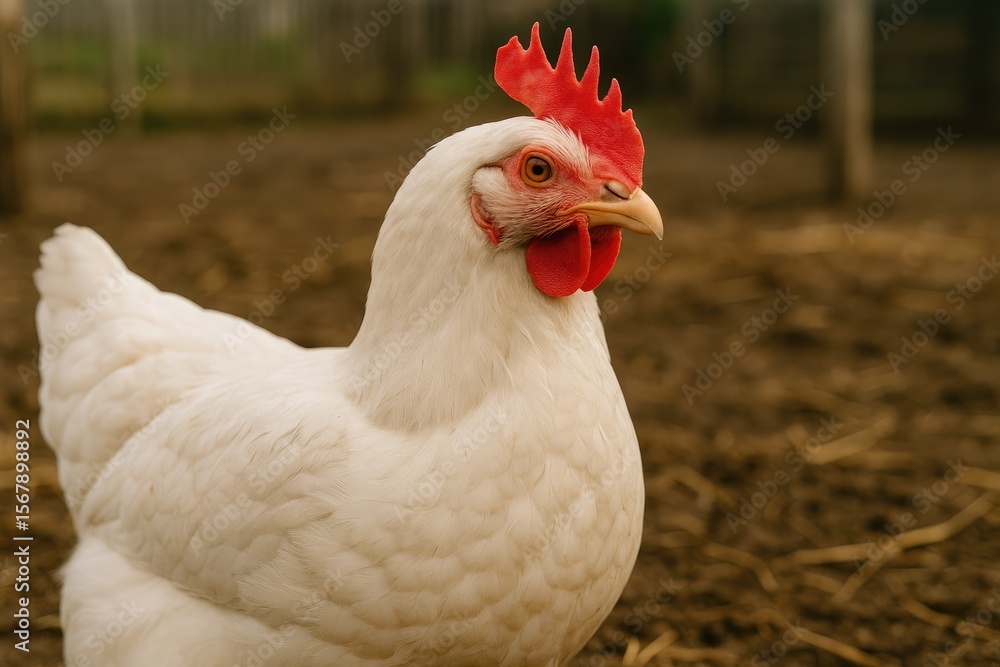 Fototapeta premium A picture of my white hen resting