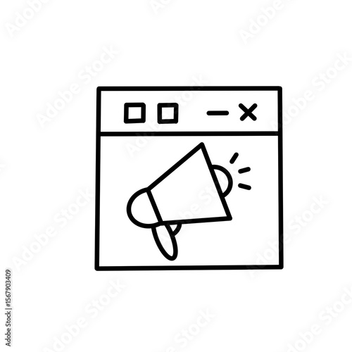 vector illustration of a paper clip Loudspeaker icon