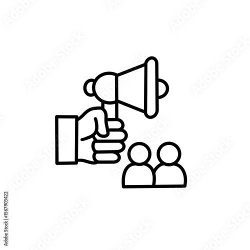 vector illustration of a man icon With loudspeaker