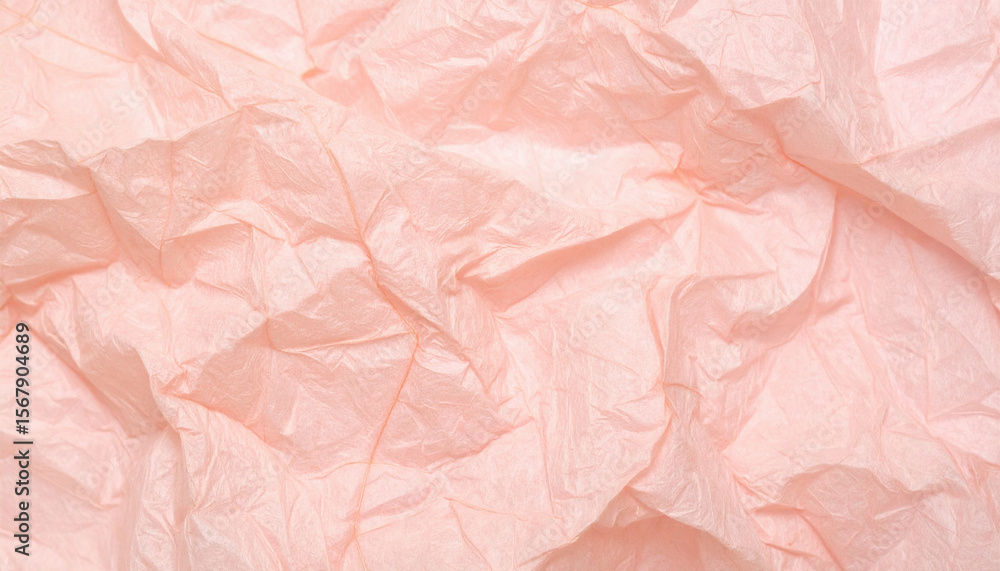 Fototapeta premium Soft Peach Crumpled Tissue Texture