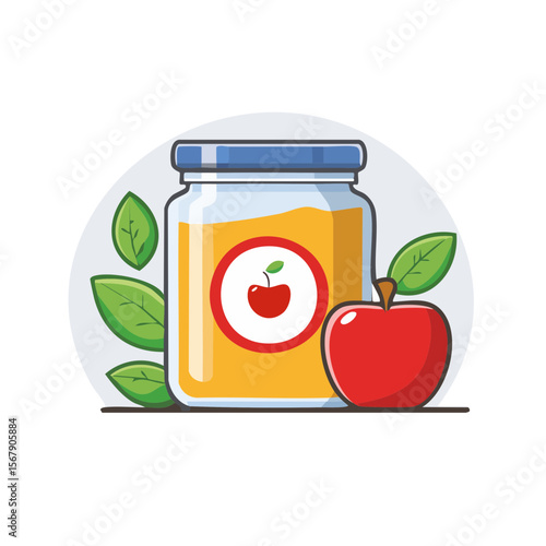 Jar of Apple Butter Isolate...
