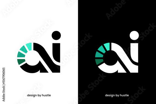 Ai logo simple design combination infinite design ,AI Monogram Logo / Loading Indicator Initial Symbol ,Artificial Intelligence Technology and Data Logo ,Data Analysis and Technology Icon