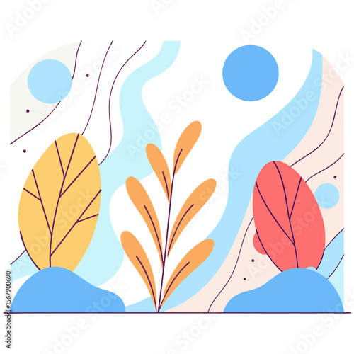 Seamless pattern of minimalist potted plants and vases in pastel tones. Ideal for home decor products and fabric prints.