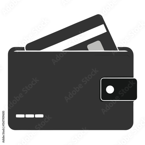 Secure Wallet with Credit Card Icon Design for Finance and Banking Applications