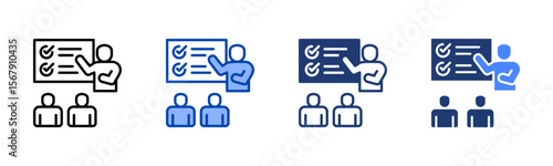 Mentorship icon set multiple style collection