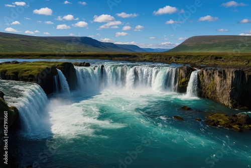 Majestic waterfall known for its breathtaking beauty in a northern European country