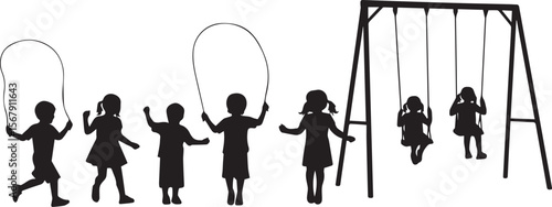 vector illustration of chidren playing