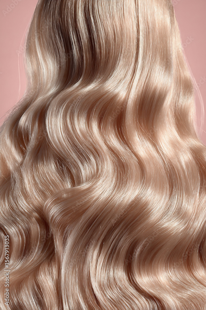 Fototapeta premium 美しく波打つブロンドヘアのクローズアップ