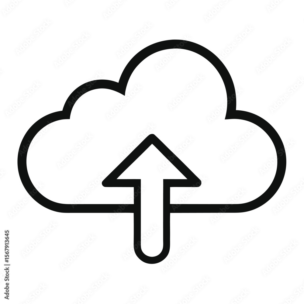 Cloud Upload Icon Simple Line Art for Websites and Apps Cloud Upload Icon Simple Line Art for Websites and Apps