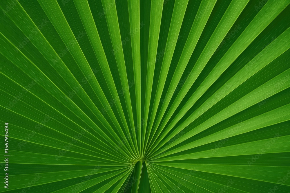 Fototapeta premium Abstract background featuring a green palm leaf