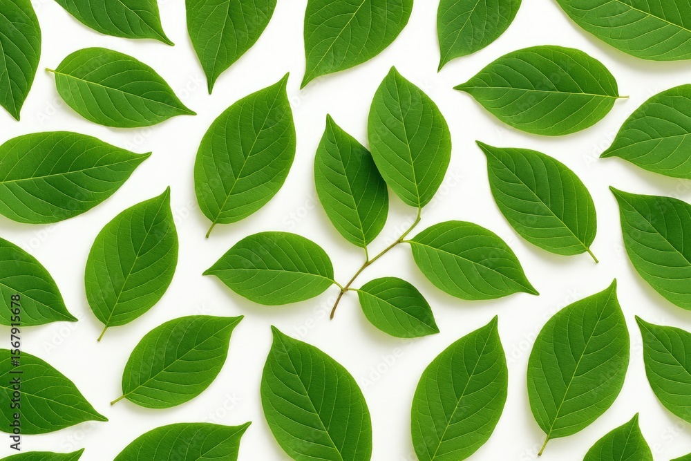 Fototapeta premium Vibrant foliage against a clean white backdrop