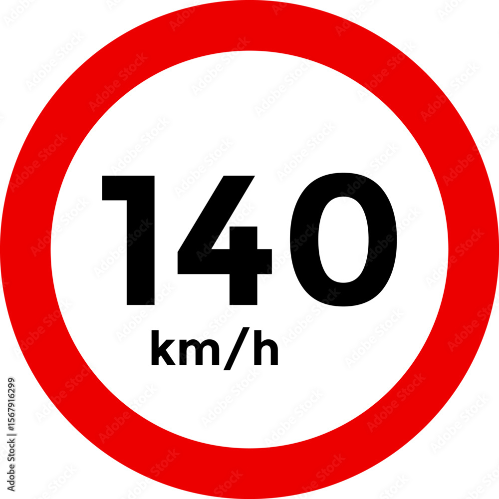 Speed limit sign 140 km h icon. Road signs with speed limit warnings. depicting speed limits ranging. Circular road signs. traffic sign. the way forward symbol Speed limit sign 140 km h icon. Road signs with speed limit warnings. depicting speed limits ranging. Circular road signs. traffic sign. the way forward symbol