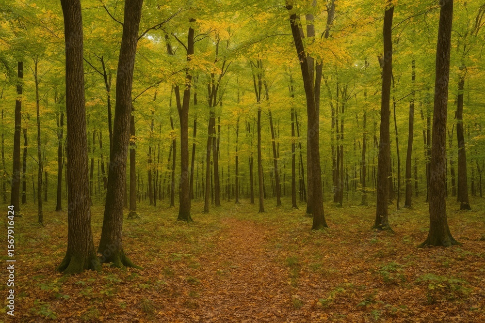 Fototapeta premium Untouched Hardwood Forest Area