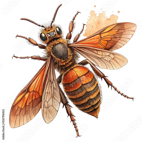 insect portrait a close up of a bee on white background